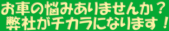 お車の悩みありませんか?
弊社がチカラになります!